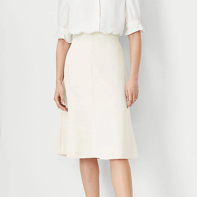 skirt Ann Taylor Women's Flare Crepe Skirt Ann Taylor $59.5