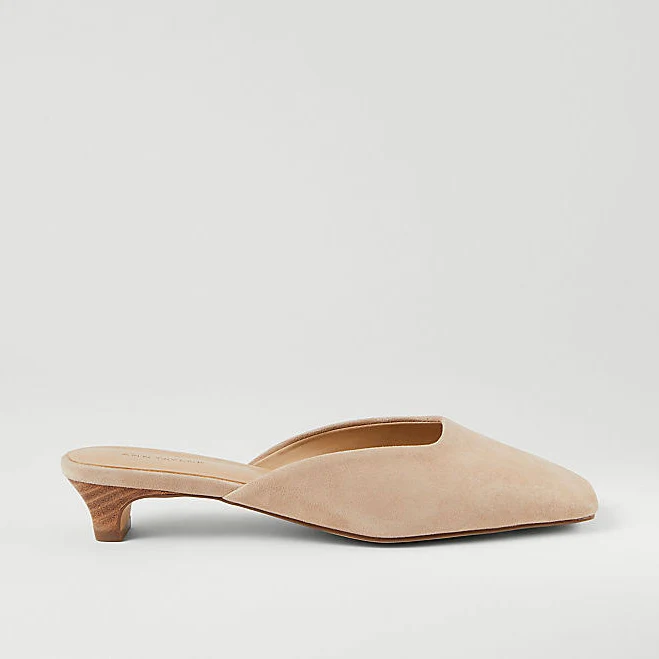 shoes Ann Taylor Women's Suede Kitten Heel Mule Pump Ann Taylor $52.44