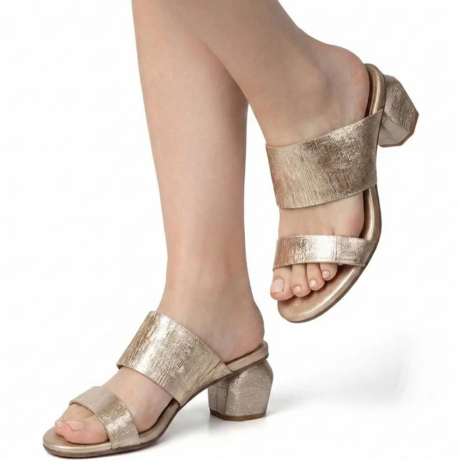 shoes Antelope Women's Metallic Strap Block Heel Sandals Antelope Shoes $199
