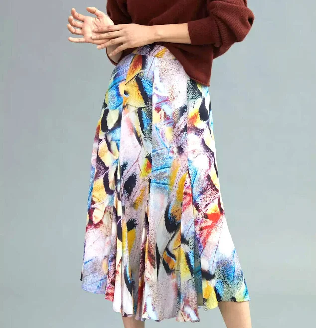 skirt Anthropologie A-line Midi Skirt Abstract Size 10 eBay - beachychicd $55