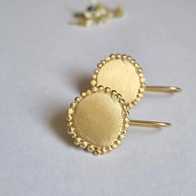 accessory Antique Gold Disc Earrings Etsy - EfratMakovJewelry $189