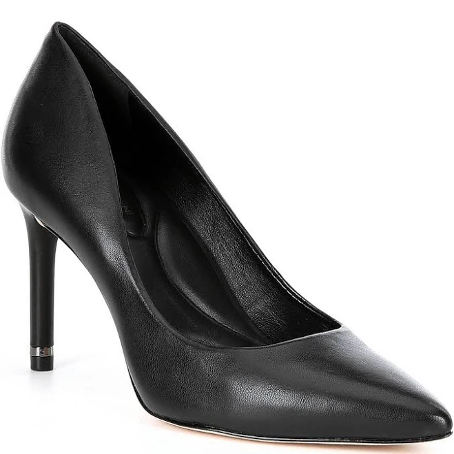 shoes Antonio Melani Shoes Antonio Melani Kara Black Leather Pointed Toe Pumps Womens Dillard's $119.99