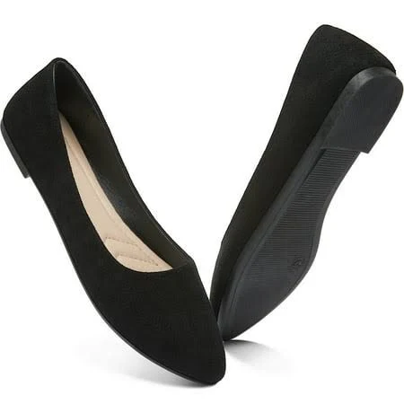 shoes Aomais Women's Classic Faux Suede Pointed Toe Ballet Flats Walmart - AOMAIS SHOES $23.99