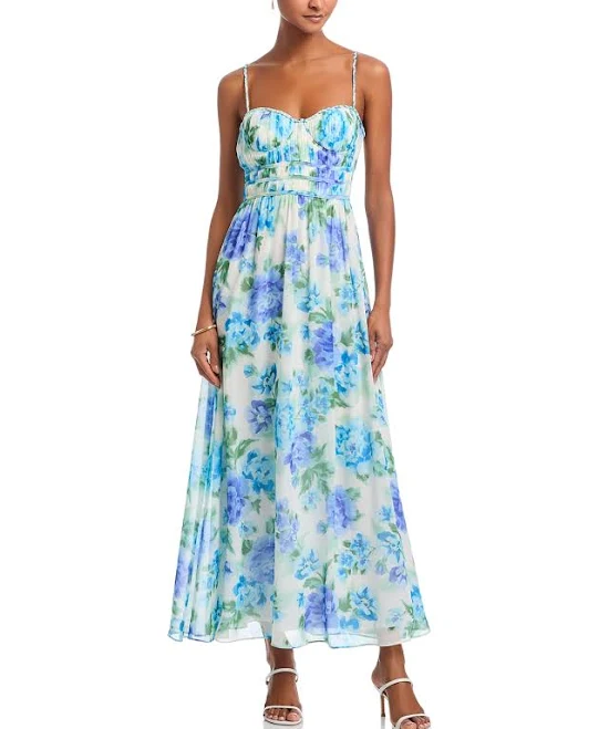 dress Aqua Women's Floral Sleeveless Maxi Dress - Exclusive - Blue - Size XXS - White/Blue Bloomingdale's $128