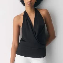 crop top Aritzia Wilfred Women's Martini Satin Halter Blouse Aritzia $88