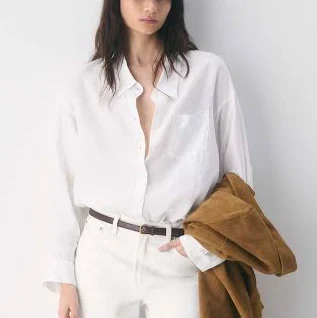 top Aritzia Wilfred Women's Reminisce Relaxed Linen Shirt Aritzia $98