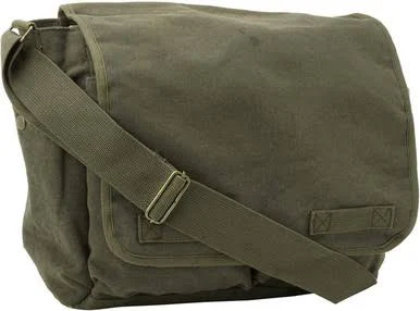 bag Army Universe Olive Green Original Heavyweight Classic Military Messenger Bag with Pin ArmyU.com BC $46.99