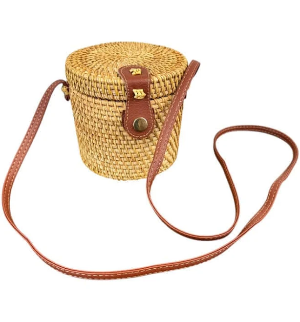 bag Artisan Rattan Handbags Sustainable Style HH Perkins Co $34.99