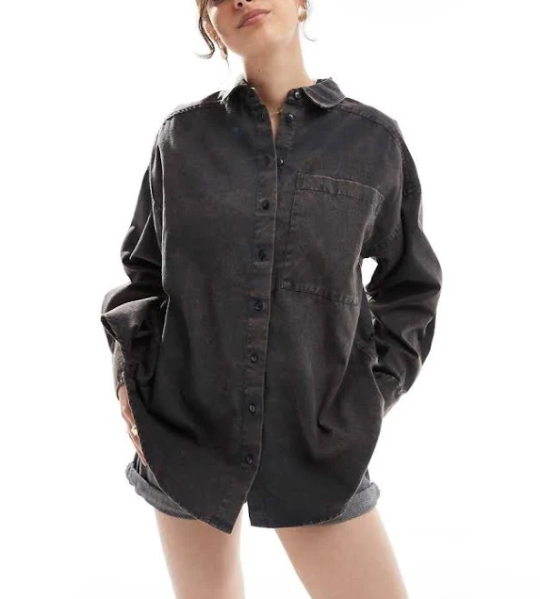 top ASOS Oversized Washed Twill Shirt ASOS $29.99