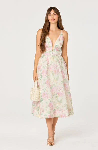 dress Astr The Label Janna Floral Plunge Midi Dress ASTR the Label $188