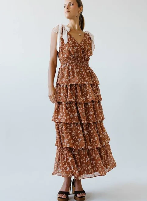 dress böhme Kane Tiered Non Stretch Maxi Dress böhme $108.5