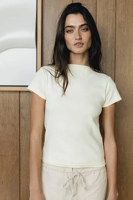top böhme Martha Boatneck Top in Off White Size Small, Knit böhme $34.5