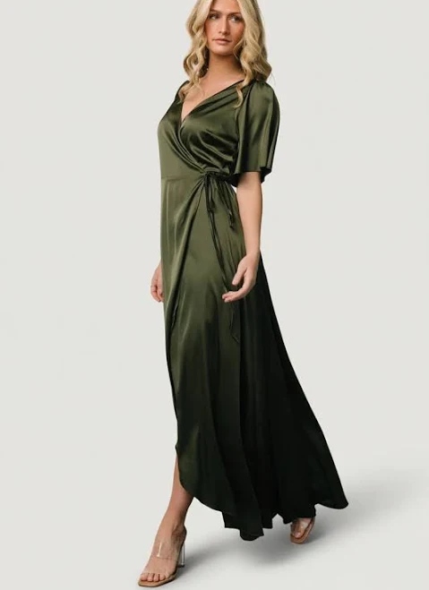 dress Baltic Born Vara Satin Maxi Wrap Dress Baltic Born $59