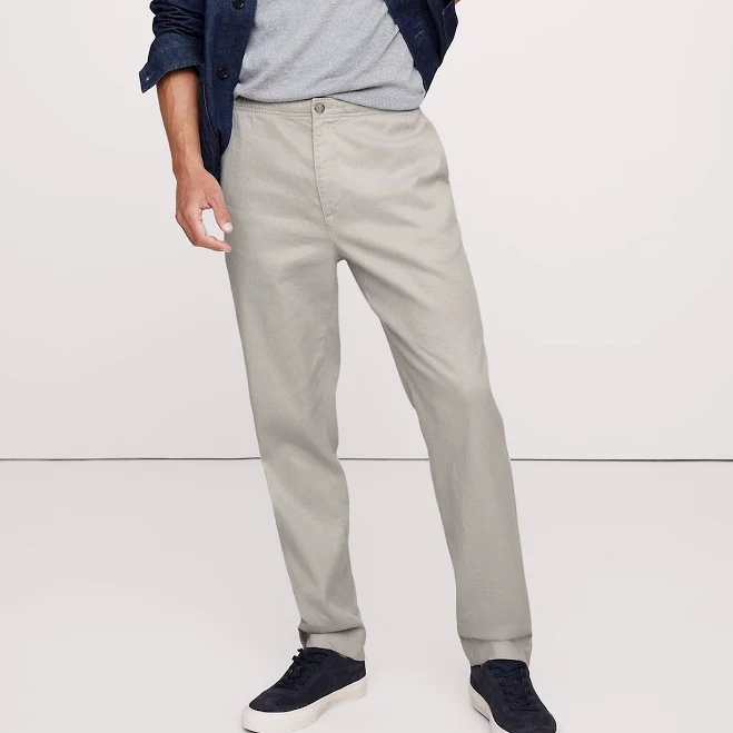 pants Banana Republic Italian Linen-Cotton Pull-On Pant LIGHT GREY / L Banana Republic $94.99