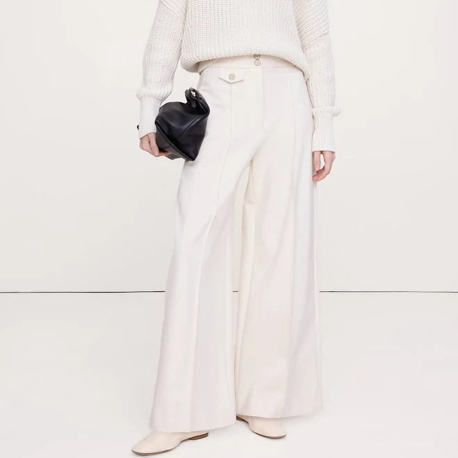 pants Banana Republic Women's High-Rise Wide-Leg Drapey Ponte Pants Banana Republic $120