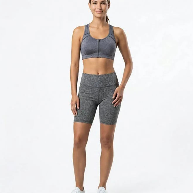biker shorts BCG Women's Hi Rise Bike Shorts Charcoal Heather, Small - Women's Athletic Performance Bottoms at Academy Sports Academy Sports + Outdoors $12.59