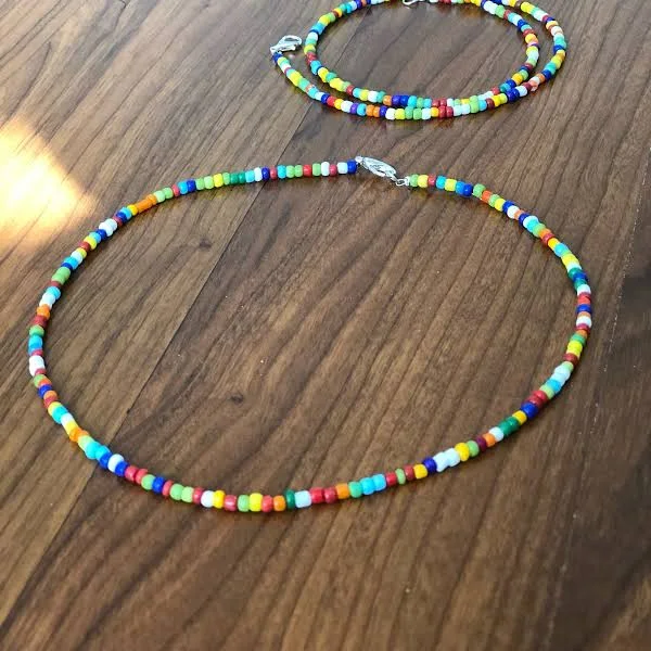 accessory Beaded Seed Bead Choker Necklace Etsy - Seller $9.9