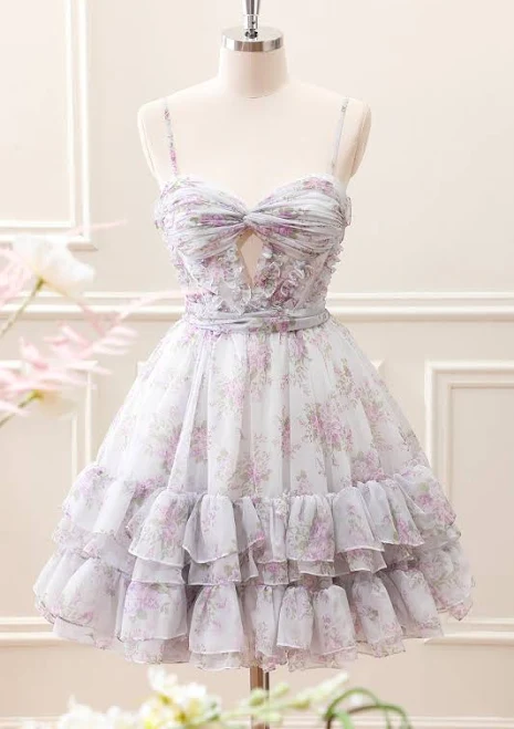 dress Berylove Women's A-Line Ruffled Floral Print Cocktail Dress BeryLove $128