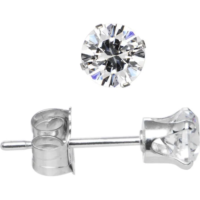 accessory Body Candy 925 Sterling Silver CZ Round Stud Earrings Body Candy Body Jewelry $16.12