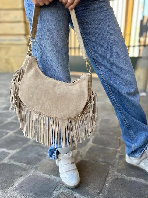 bag Boho Suede Leather Crossbody Bag with Fringe Etsy - Seller $72.2