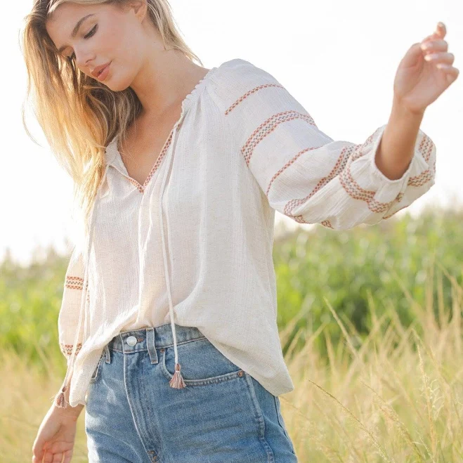 matching set Bonnie Embroidered Blouse Lovestitch $66