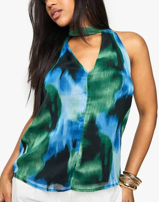 blouse Boohoo Women's Floral Chiffon Halter Blouse boohoo USA $20