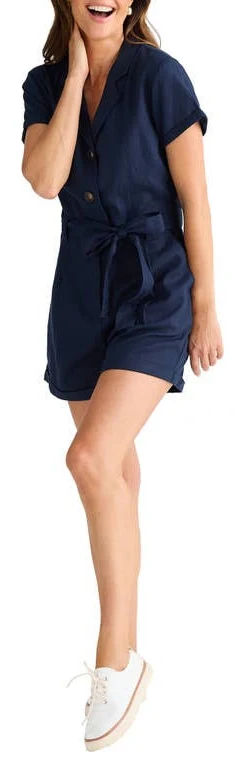 romper Brave+True Women's Sadler Linen Belted Romper Nordstrom $178