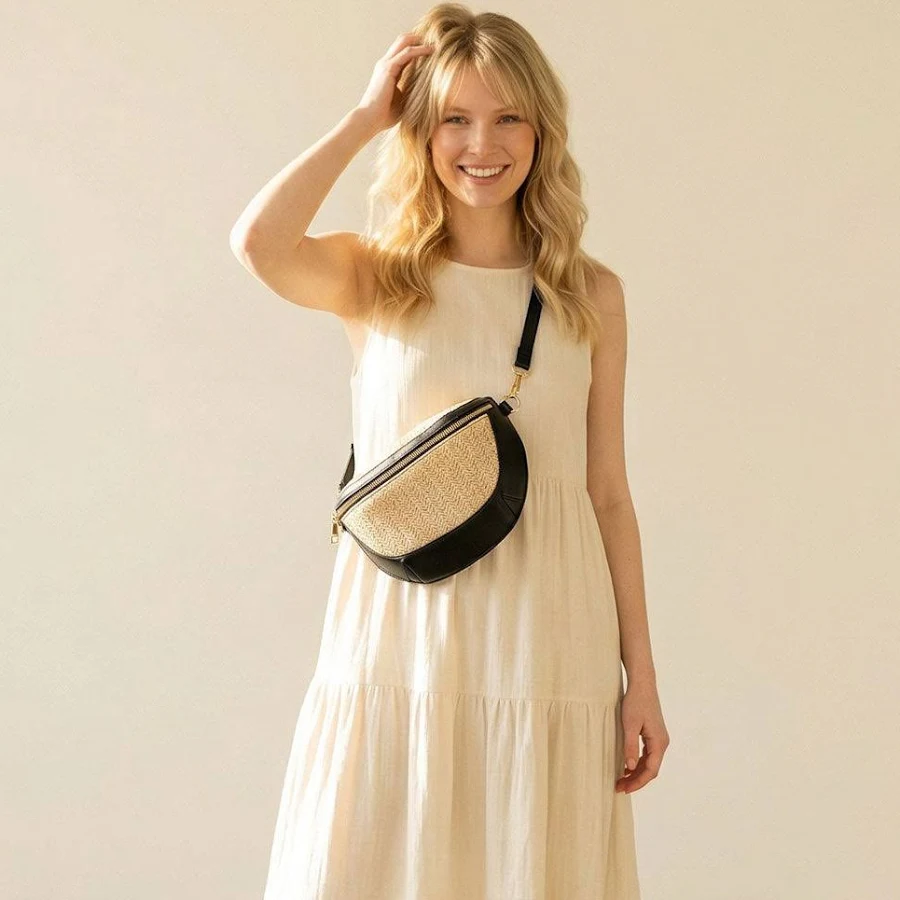 bag Cecily Raffia Bum Bag Ahdorned $68