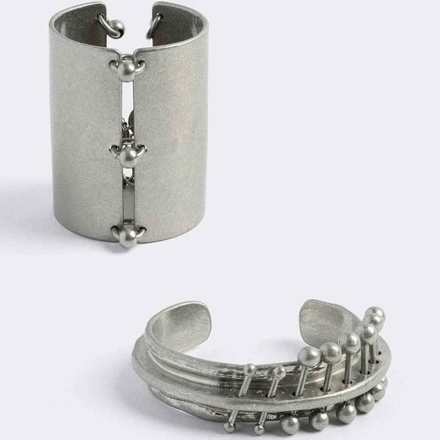 accessory Chunky Silver Cuff Bracelet Set Minga London US $50