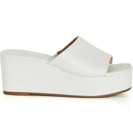 shoes City Chic Women's Plus Size Wide Fit Slidey White Platform City Chic $30