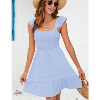dress Coolmee Women's Boho Casual Smocked Square Neck Mini Dress Target $33.99