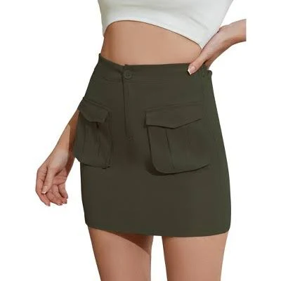 skirt Coolmee Women's Stretchy Cargo Mini Skirt with Pockets Target $29.39