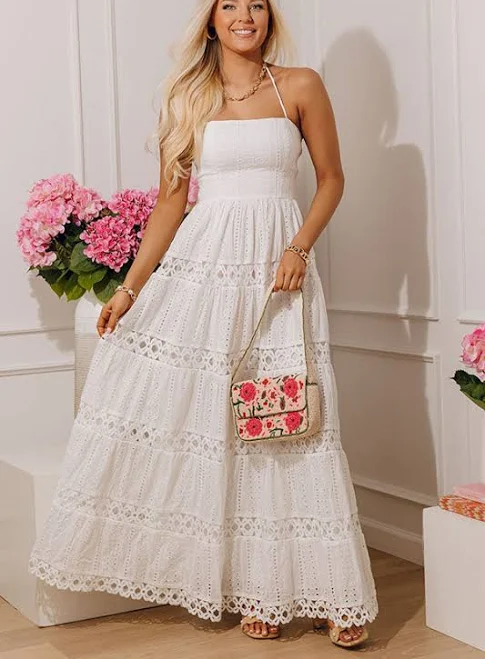 maxi dress Cottage Eyelet Tiered Maxi Dress Impressions Boutique $92