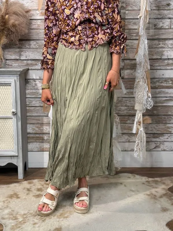 maxi skirt Crinkle Flow Maxi Skirt Mainstream Boutique-Charlotte, NC $69