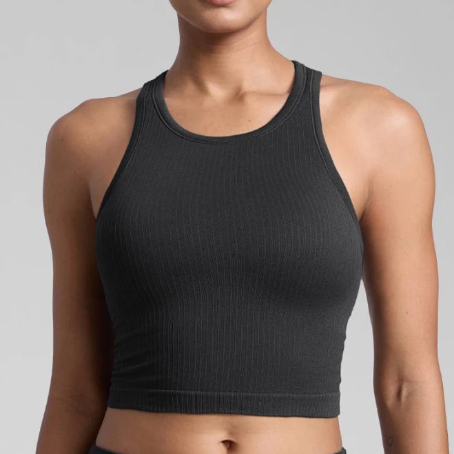 top CRZ YOGA Women's Seamless Ribbed Cropped Tank Top crz yoga $28