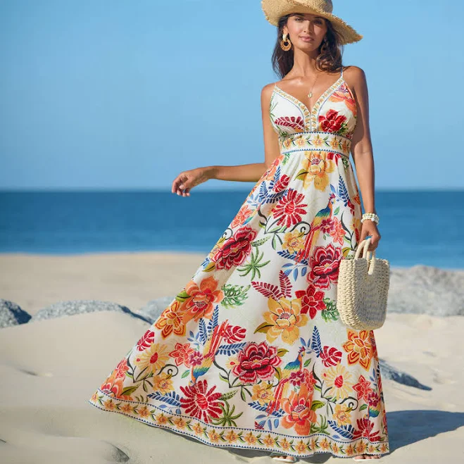 dress Cupshe Women's Vibrant Oasis Tropical Maxi Beach Dress Cupshe.com $36