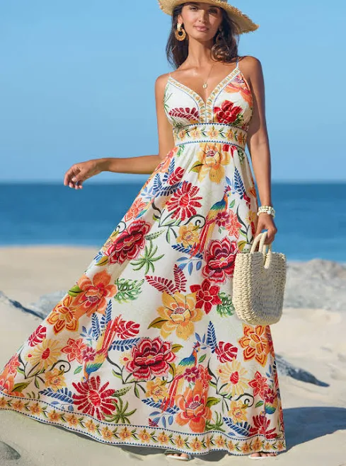 maxi dress Cupshe Women's Vibrant Oasis Tropical Maxi Dress Cupshe.com $36