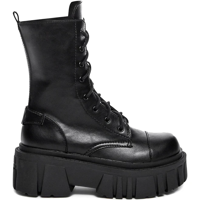 shoes Current Mood Everyone's A Critic Combat Boots - BLACK / US 7 Dolls Kill $87.5