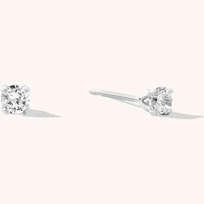 accessory Dainty CZ Sterling Silver Stud Earrings Simple & Dainty $36