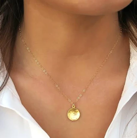 accessory Dainty Gold Filled Coin Pendant Necklace Etsy - LandonLacey $37