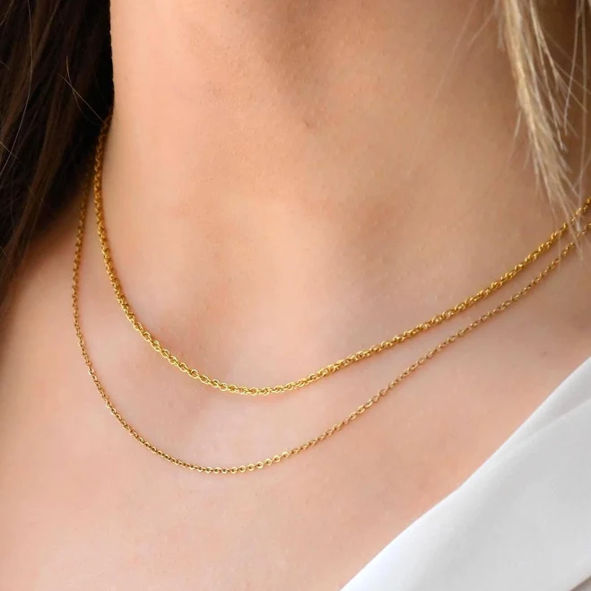 accessory Dainty Layered Gold Chain Necklace Stack Set Etsy - DaintyJools $25.29