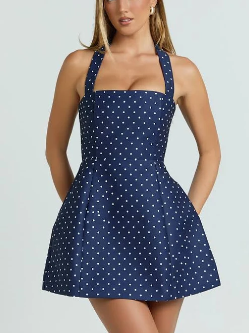 dress Dante Halter Neck Tie Tulip Skirt Mini Dress Showpo $129.95