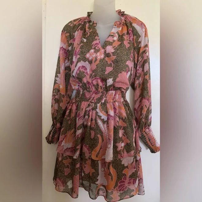 dress Dress Forum Floral Chiffon Ruffled Mini Dress Poshmark $22