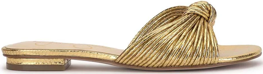 shoes Dydra Knotted Flat Sandal in Gold - Metallic 8 Jessica Simpson $69