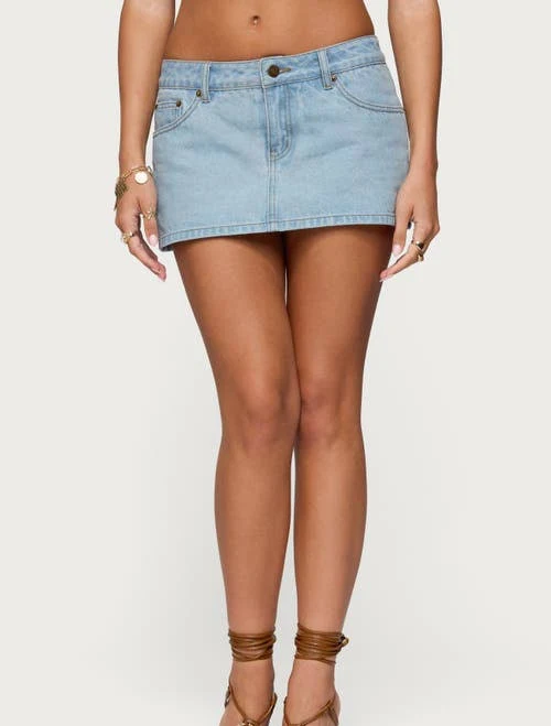 skirt Edikted Women's Camelia Denim Mini Skort Nordstrom $60.8