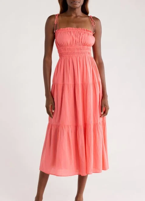 dress Elan Women's Smocked Cover-Up Midi Dress Nordstrom $88