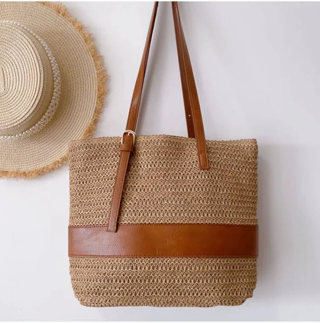 bag Elena Straw Woven Tote Shoulder Bag Elena Handbags $48