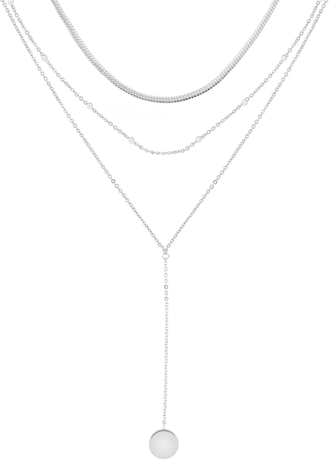 accessory Essentials Triple Chain 15" Layered Y-Necklace in Silver Plate Macy's $17.5
