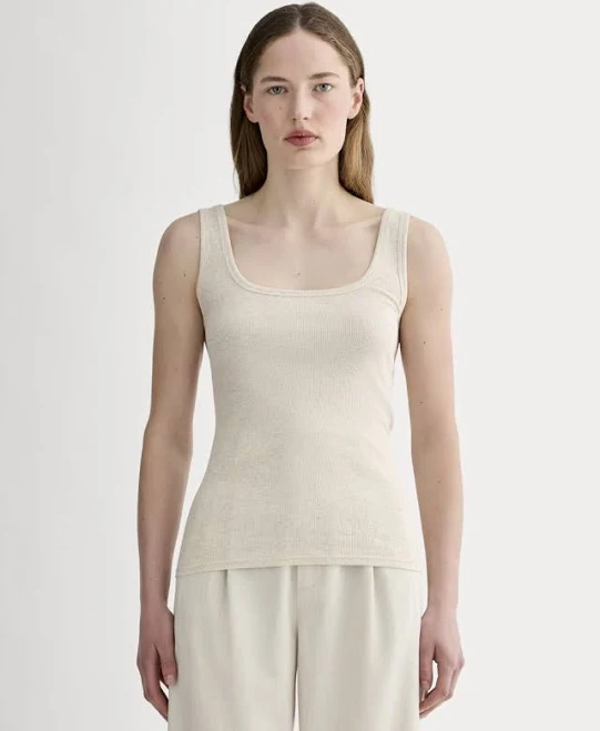 top Everlane Luxe Rib Square-Neck Cotton Tank Top Everlane $26