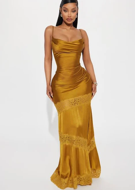 dress Fashion Nova Backless Cut Out Sleeveless Satin Cowl Neck Inside Out Maxi Dress Fashion Nova $30.99